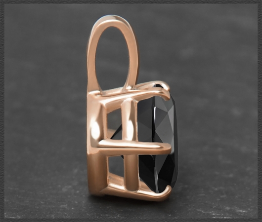 Gold Anhänger mit 2,67ct Brillant, schwarz